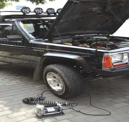 ポータブルクロム DC12v メタルタイヤエアコンプレッサー クロコディールクリップ