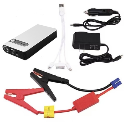 12V車用バッテリー充電器ジャンプスターター、LED懐中電灯付き、11000mAhバッテリー