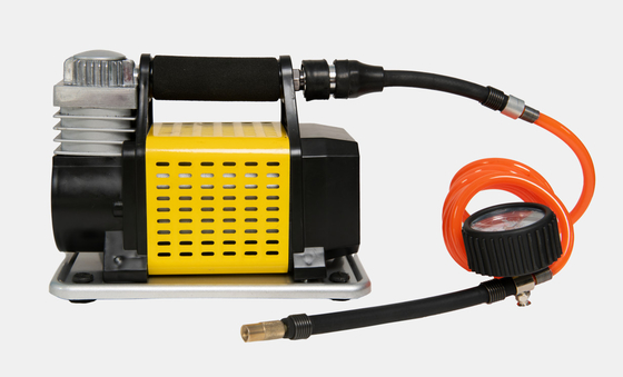 DC12V メタルポータブル 自動車タイヤ膨張器 メタル圧力計とホース